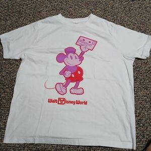Disney Kids White and Pink Mickey Mouse T-Shirt